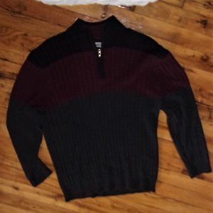 sweater black maroon  striped extra large mens  shirt top warm